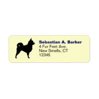 Longhaired Chihuahua Dog Silhouette Return Address