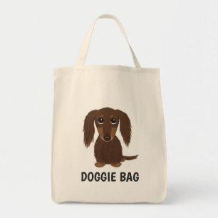 Longhaired Chocolate Dachshund Wiener Dog Lover's Tote Bag
