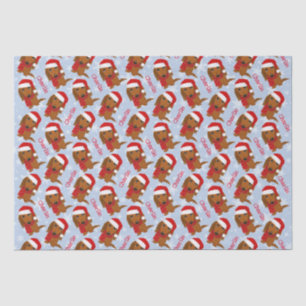 Longhaired Dachshund Christmas Holiday Dog Custom Tissue Paper