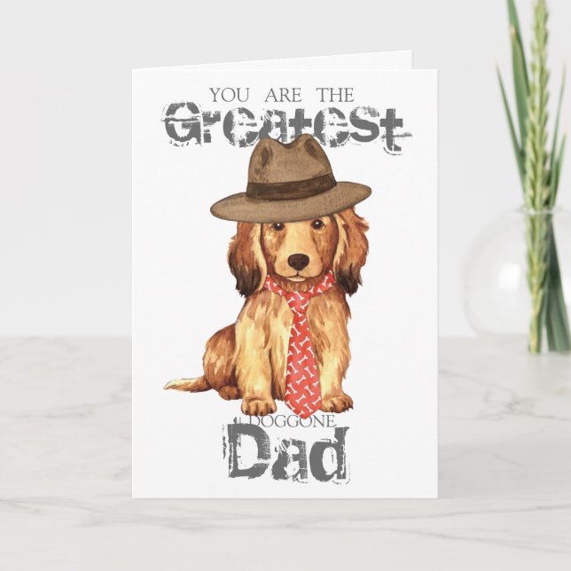 Longhaired Dachshund Dad Card (Front)