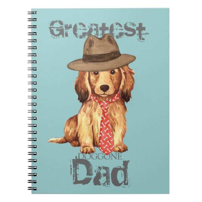 Longhaired Dachshund Dad Notebook (Front)