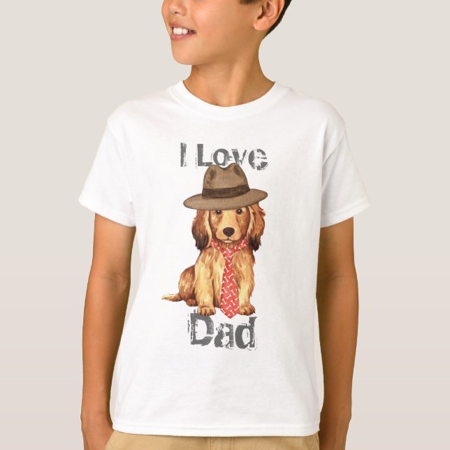 Longhaired Dachshund Dad T-Shirt (Front)
