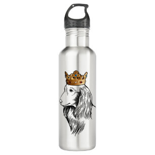Longhaired Dachshund Dog Wearing Crown 710 Ml Water Bottle