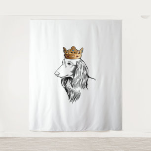 Longhaired Dachshund Dog Wearing Crown Tapestry
