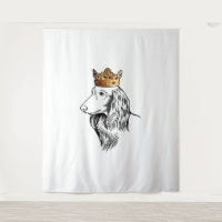 Longhaired Dachshund Dog Wearing Crown