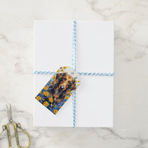 Longhaired Dachshund  Gift Tags