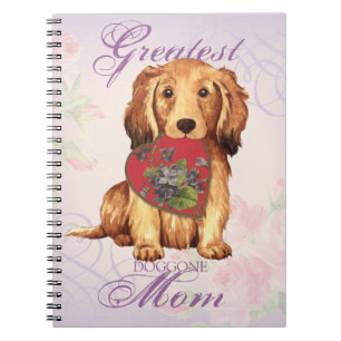 Longhaired Dachshund Heart Mom Notebook