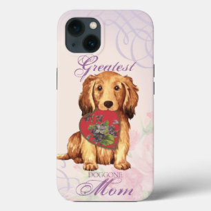 Longhaired Dachshund Heart Mum iPhone 13 Case