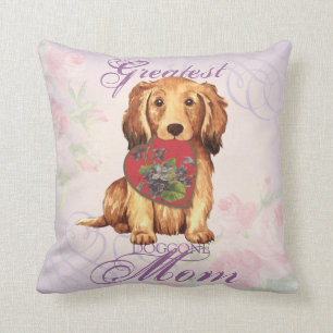 Longhaired Dachshund Heart Mum Cushion