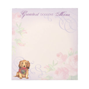 Longhaired Dachshund Heart Mum Notepad
