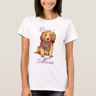 Longhaired Dachshund Heart Mum T-Shirt