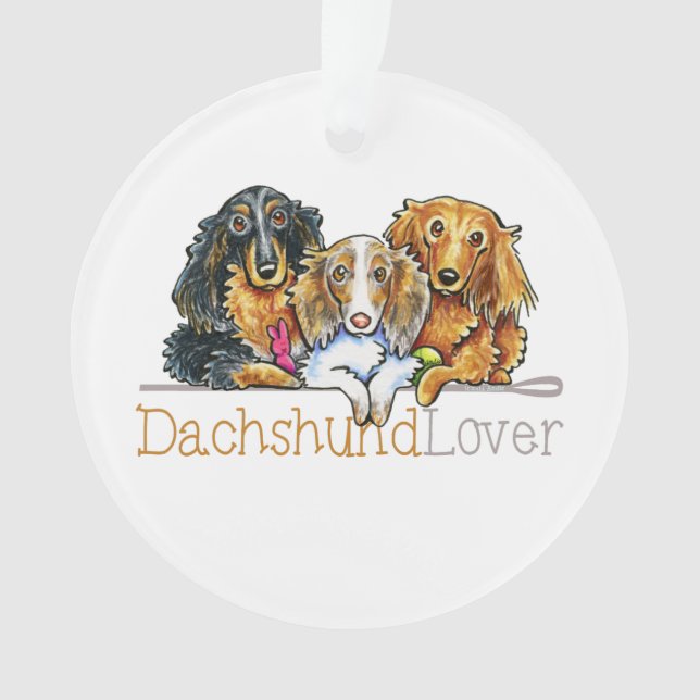 Longhaired Dachshund Lover Ornament (Front)