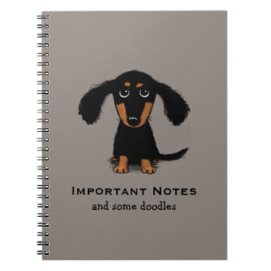 Longhaired Dachshund Puppy   Cute Wiener Dog Notebook