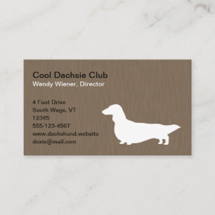 Longhaired Dachshund Silhouette   Pet Wiener Dog Business Card