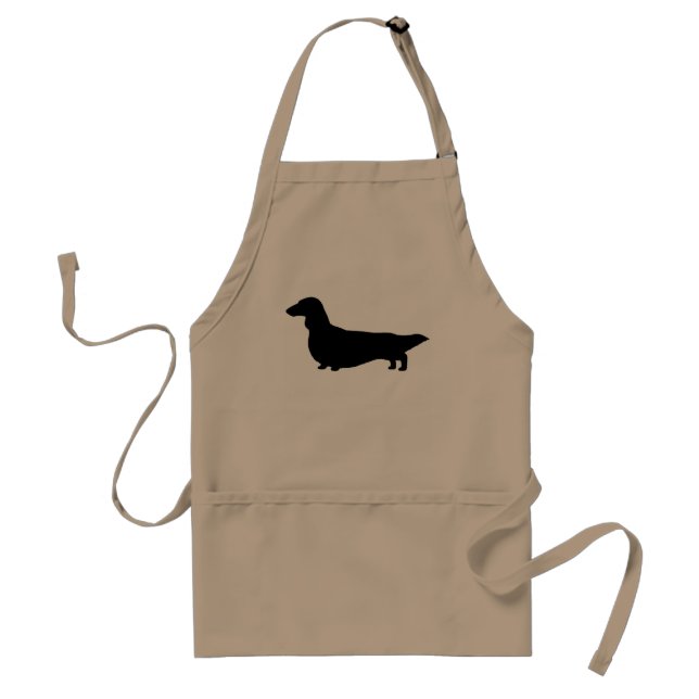 Longhaired Dachshund Silhouette | Wiener Dog Standard Apron (Front)