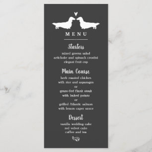 Longhaired Dachshund Silhouettes Wedding Menu