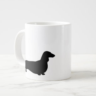 Longhaired Dachshund Silhouettes Wiener Dogs Large Coffee Mug