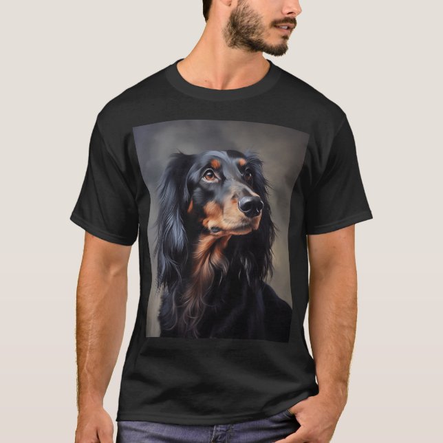 Longhaired Dachshund T-Shirt (Front)