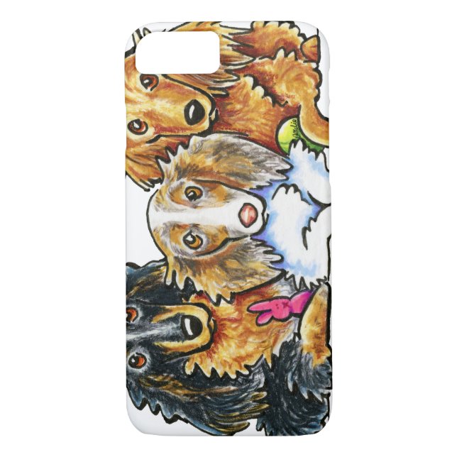 Longhaired Dachshund Trio Case-Mate iPhone Case (Back)
