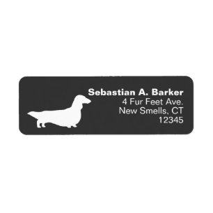 Longhaired Dachshund Wiener Dog Return Address