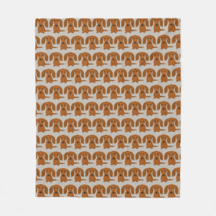 Longhaired Red Dachshund   Cute Dogs Pattern Fleece Blanket