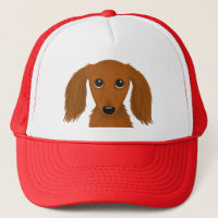 Longhaired Red Dachshund | Cute Doxie Cartoon Dog