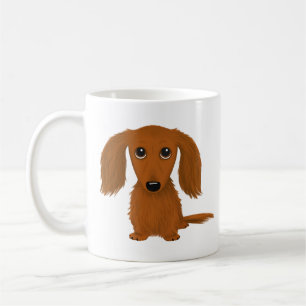Longhaired Red Dachshund   Cute Wiener Dog Coffee Mug