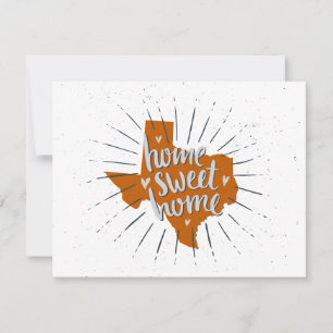 Longhorn Burnt Orange Home Sweet Home - Texas Card