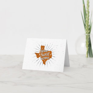 Longhorn Burnt Orange Home Sweet Home - Texas Note Card