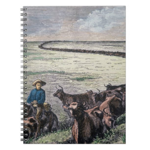 Longhorn cattle drive from Texas to Abilene, Kansa Notebook