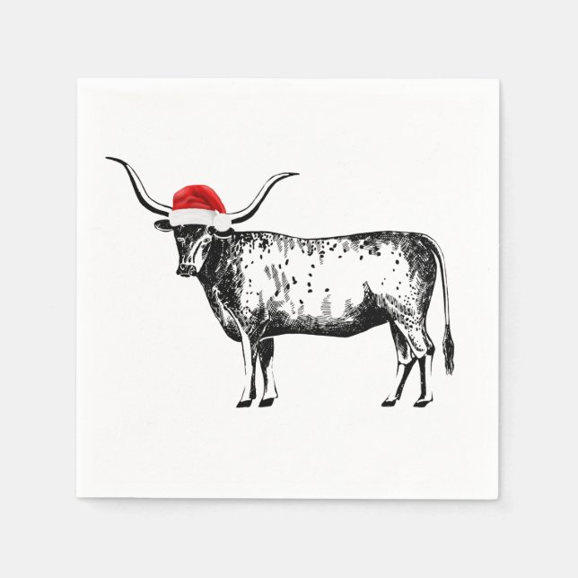 Longhorn Christmas Napkin (Front)