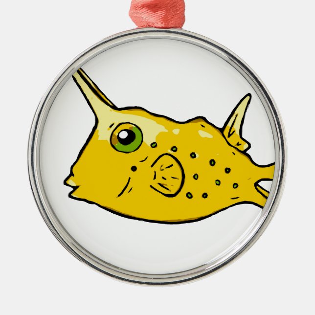 Longhorn Cowfish Metal Tree Decoration (Front)