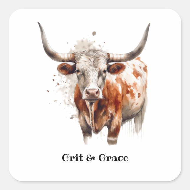Longhorn Legacy, custom   Square Sticker (Front)