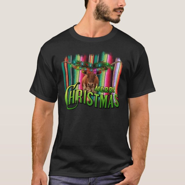 Longhorn Merry Christmas Essential T-Shirt (Front)