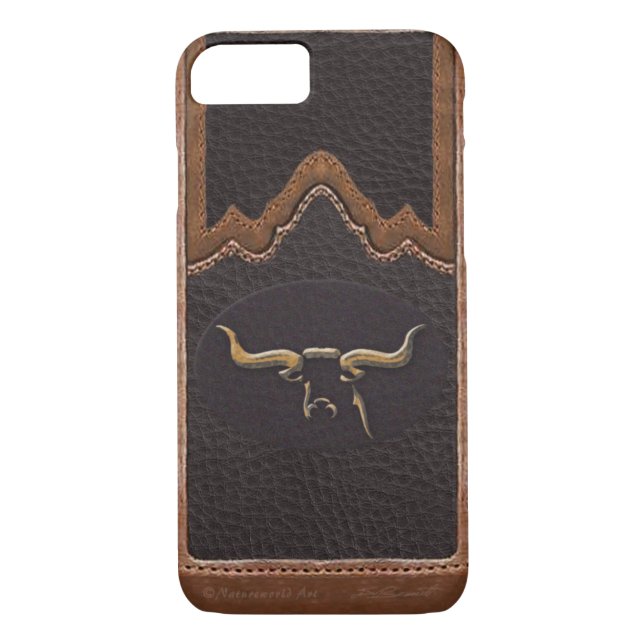 Longhorn Photo Faux Leather iPhone 7 Case (Back)