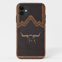 Longhorn Photo Faux Leather Tough iPhone 5/5S