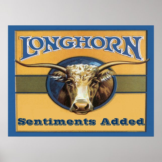 Longhorn Poster, edit text, Poster (Front)