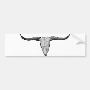 Longhorn Skull Bumper Sticker