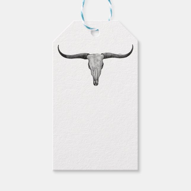 Longhorn Skull Gift Tags (Front)