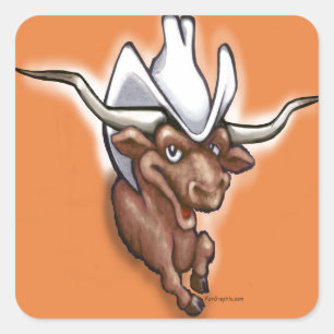 Longhorn Square Sticker