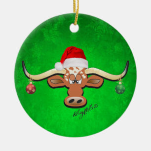 Longhorn Steer Christmas Ornament
