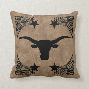 Longhorn Steer Silhouette Cushion