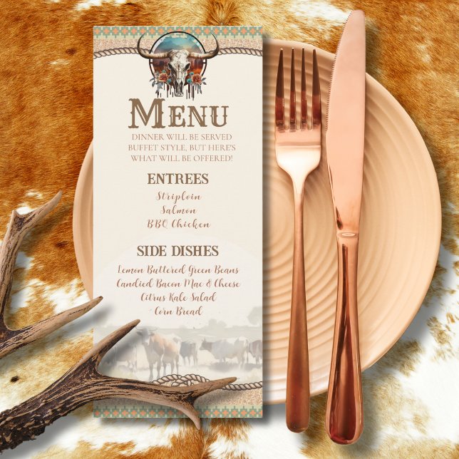 Longhorn Western Ranch Wedding Flat Menu (Creator Uploaded)