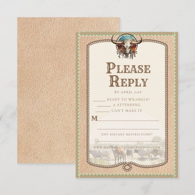 Longhorn Western Reply Card (Front/Back)