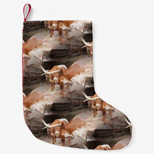 Longhorns Small Christmas Stocking (Front)
