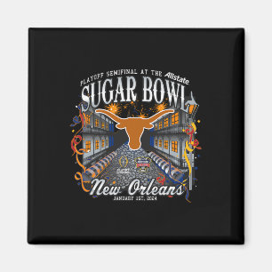 Longhorns Sugar Bowl 2024 Cfp Semi Football Nola  Magnet