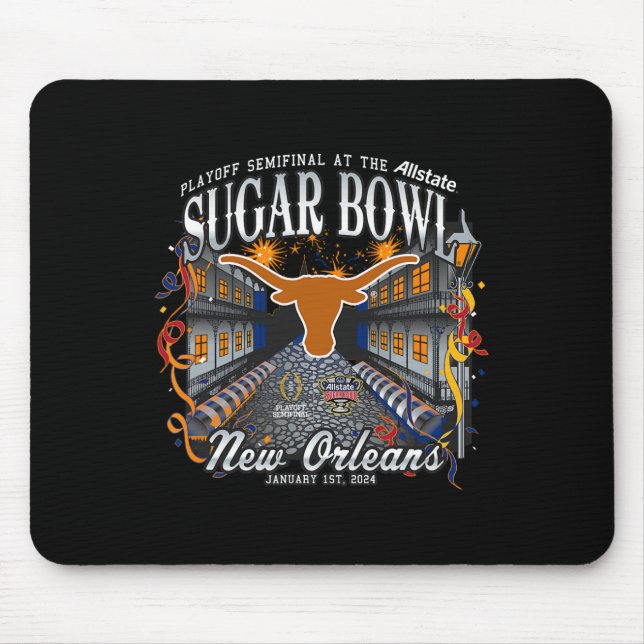 Longhorns Sugar Bowl 2024 Cfp Semi Football Nola  Mouse Mat (Front)
