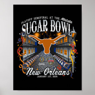 Longhorns Sugar Bowl 2024 Cfp Semi Football Nola  Poster