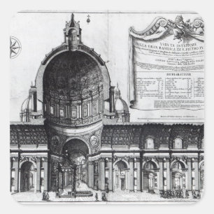 Longitudinal cross-section of St. Peter's Square Sticker