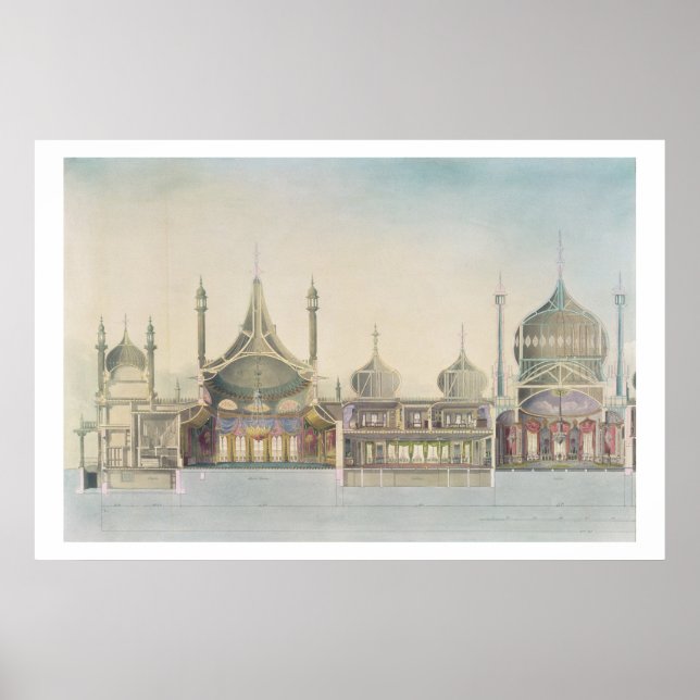 Longitudinal Section (L to R) Organ, Music Room, G Poster (Front)